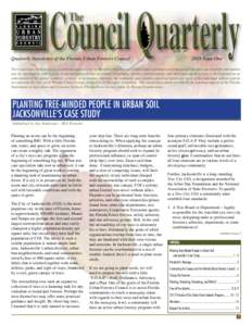 Council Quarterly The Quarterly Newsletter of the Florida Urban Forestry Council			  2018 Issue One