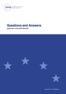 Questions and Answers Application of the UCITS Directive | 2016/ESMA/181  Date: 1 February 2016