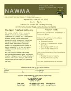 February 20, 2013 Rincon Fire Station 64 Training Building NAWMA