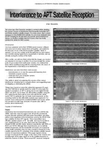 Interference to APT/WEFAX Weather Satellite reception  Alan Sewards Ten years ago, Alan Sewards compiled a seminal article detailing the various sources of interference that frequently bedevilled APT and Wefax weather sa