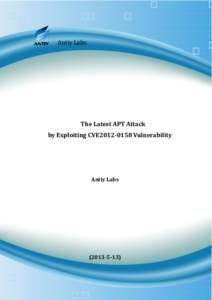 Antiy Labs  The Latest APT Attack by Exploiting CVE2012-0158 Vulnerability  Antiy Labs
