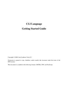 CLI Language Getting Started Guide