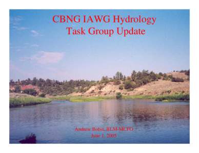 CBNG IAWG Hydrology Task Group Update Andrew Bobst, BLM-MCFO June 1, 2005