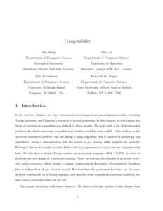 Computability theory / Theory of computation / Turing machine / Models of computation / Theoretical computer science / Computability / Algorithm / Halting problem / Reduction / Computable function / NP / Complexity class