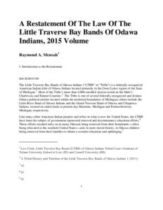 A Restatement Of The Common Law Of The Little Traverse Bay Bands Of Odawa Indians