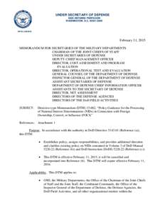 Directive-type Memorandum (DTM[removed], February 11, 2015; Posted February 11, 2015