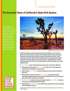 Los Angeles Regional Profile  The Economic Value of California’s State Park System Supporting California’s state park system supports