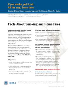 General Audience Fact Sheet - Smoking & Home Fires Campaign