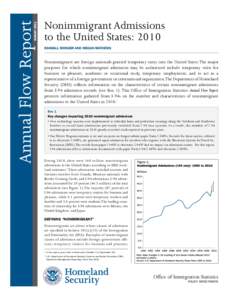Nonimmigrant Admissions to the United States: 2010