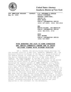 United States Attorney Southern District of New York FOR IMMEDIATE RELEASE May 20, 2009  CONTACT:
