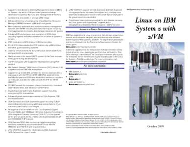 AS/400 / Linux on System z / Virtual machines / IBM System z / Z/VM / Logical partition / Z/Architecture / IBM mainframe / Integrated Facility for Linux / System software / Software / Power Architecture