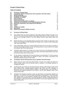 Chapter 8 Default Rules Table of Contents