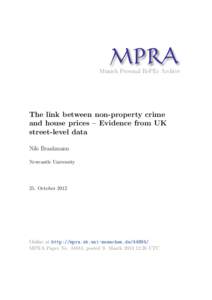 M PRA Munich Personal RePEc Archive The link between non-property crime and house prices – Evidence from UK street-level data