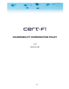 CERT-FI Vulnerability Coordination Policy