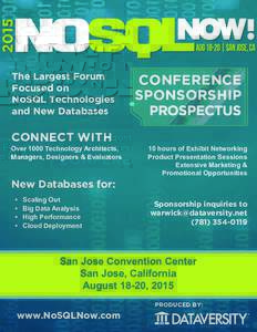 2015 The Largest Forum Focused on NoSQL Technologies and New Databases