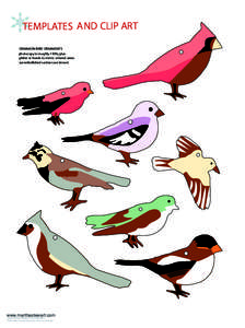 TEMPLATES AND CLIP ART CINNAMON BIRD ORNAMENTS photocopy to roughly 150%; glue glitter or beads to mimic colored areas (unembellished sections are brown)