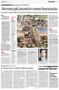 Bellinzona  Corriere del Ticino Martedì 29 setteMbre 2015