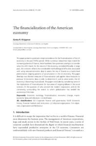 Socio-Economic Review, 173–SER/mwi008 The financialization of the American economy