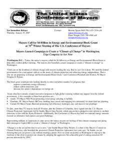 United States Conference of Mayors / Environment / Greg Nickels / Politics / Politics of the United States / Mayors Climate Protection Center / Regional climate change initiatives in the United States / Climate change / Global warming / Climate change policy