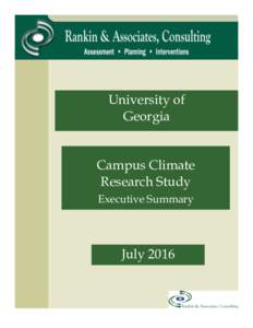 University of Georgia Campus Climate Research Study Executive Summary