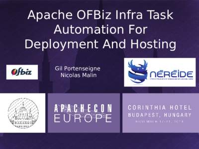 Apache OFBiz Infra Task Automation For Deployment And Hosting Gil Portenseigne Nicolas Malin