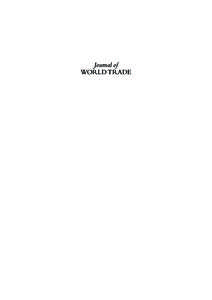 Journal of WORLD TRADE Published by: Kluwer Law International PO Box 316
