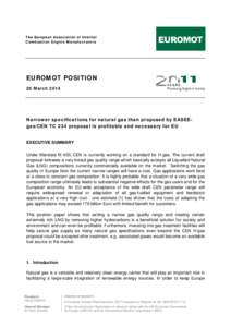 The European Association of Internal Combustion Engine Manufacturers EUROMOT POSITION 26 March 2014