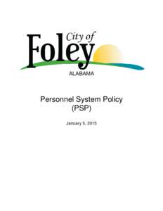 ALABAMA  Personnel System Policy (PSP) January 5, 2015