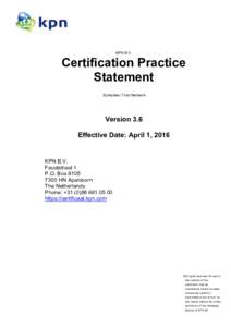 KPN B.V.  Certification Practice Statement Symantec Trust Network