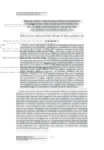 BULLETIN OF MARINE SCIENCE. 89(3):717–http://dx.doi.orgbmsWhole-body Concentrations of Elements in Three Fish Species from Offshore Oil Platforms and Natural Areas in the