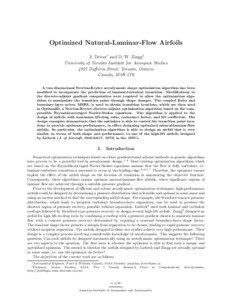 Optimized Natural-Laminar-Flow Airfoils J. Driver∗ and D. W. Zingg† University of Toronto Institute for Aerospace Studies