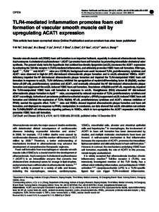 TLR4-mediated inflammation promotes foam cell formation of vascular smooth muscle cell by upregulating ACAT1 expression