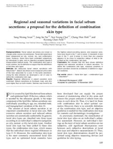 Regional and seasonal variations in facial sebum secretions: a proposal for the definition of combination skin type