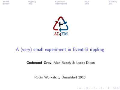 AI4FM  Rippling Experiment