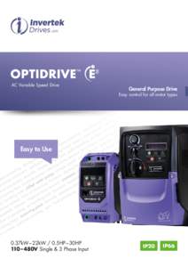 AC Variable Speed Drive  General Purpose Drive Easy control for all motor types