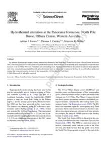 Precambrian Research[removed]–223  py Hydrothermal alteration at the Panorama Formation, North Pole Dome, Pilbara Craton, Western Australia