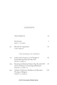 Contents  	Acknowledgments Introduction	 	 John C. Cavadini