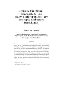 Density functional approach to the many-body problem: key concepts and exact functionals Robert van Leeuwen