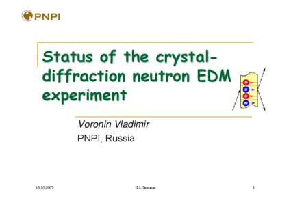 Status of the crystaldiffraction neutron EDM experiment Voronin Vladimir PNPI, Russia