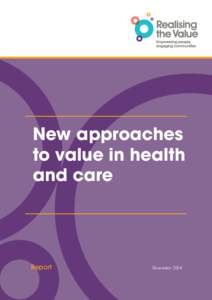 New approaches to value in health and care Report