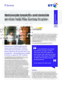 Nationwide break/fix and deskside services help May Gurney to grow Managed and Support Services