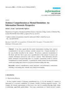 Sentence Comprehension as Mental Simulation: An Information-Theoretic Perspective