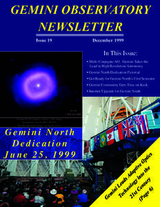 GEMINI OBSERVATORY NEWSLETTER Issue 19 December 1999