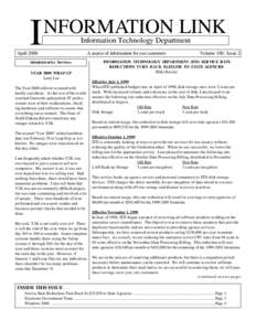 I  NFORMATION LINK Information Technology Department  April 2000