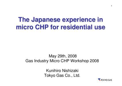 Major Programs of Tokyo Gas R&D
