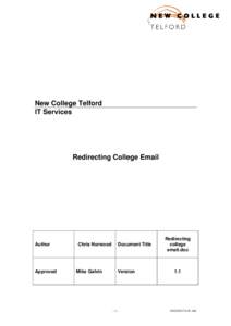 New College Telford IT Services Redirecting College Email  Author