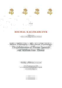 Seminar  michal kaczmarczyk Fellow, scas. Professor of Sociology, University of Gdansk