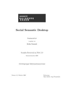 Social Semantic Desktop Seminararbeit vorgelegt von Stefan Tomanek
