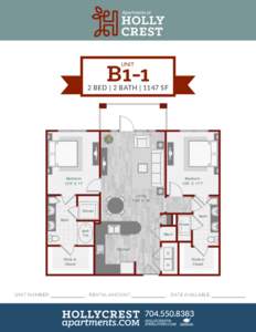 B1-1 UNIT 2 BED | 2 BATH | 1147 SF  Bedroom