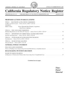 California Regulatory Notice Register 2016, Volume No. 2-Z